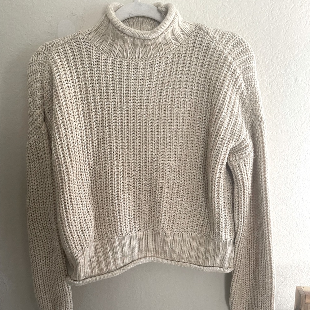 Beige Turtle Neck Sweater